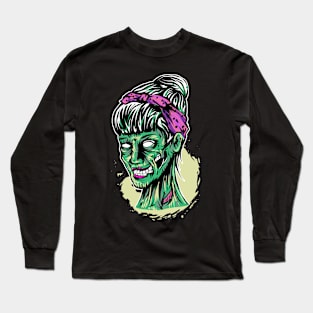 Funky Zombie Lady Long Sleeve T-Shirt